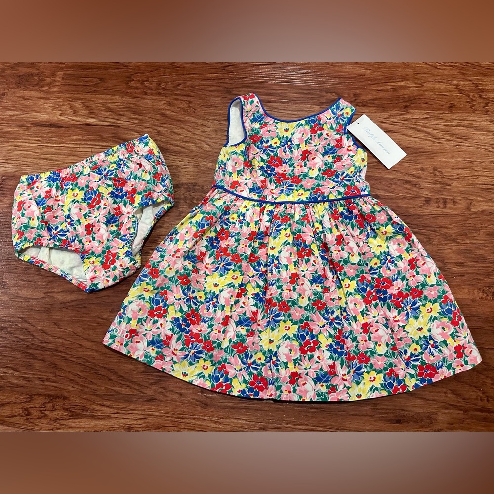 Ralph Lauren Floral Baby Dress with Bloomers